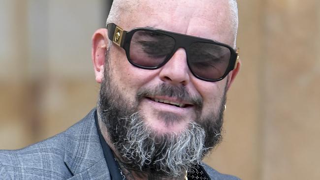 WARNING , ISSUES WITH ID , NOT LEGALLY SAFE TO USE .  TUESDAY APRIL 09 2024 Hells Angels appearing at Adelaide Magistrates Court. Brand and co. Hells Angels group who took a joyride through Adelaide in January. Scott Smith. Picture: NO Byline