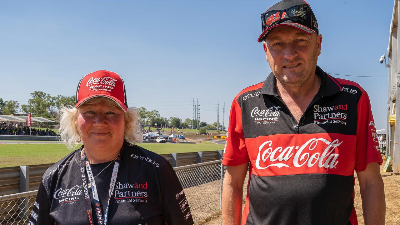 Theresa Hatton and Craig Lofts at the 2023 Darwin Supercars. Picture: Pema Tamang Pakhrin