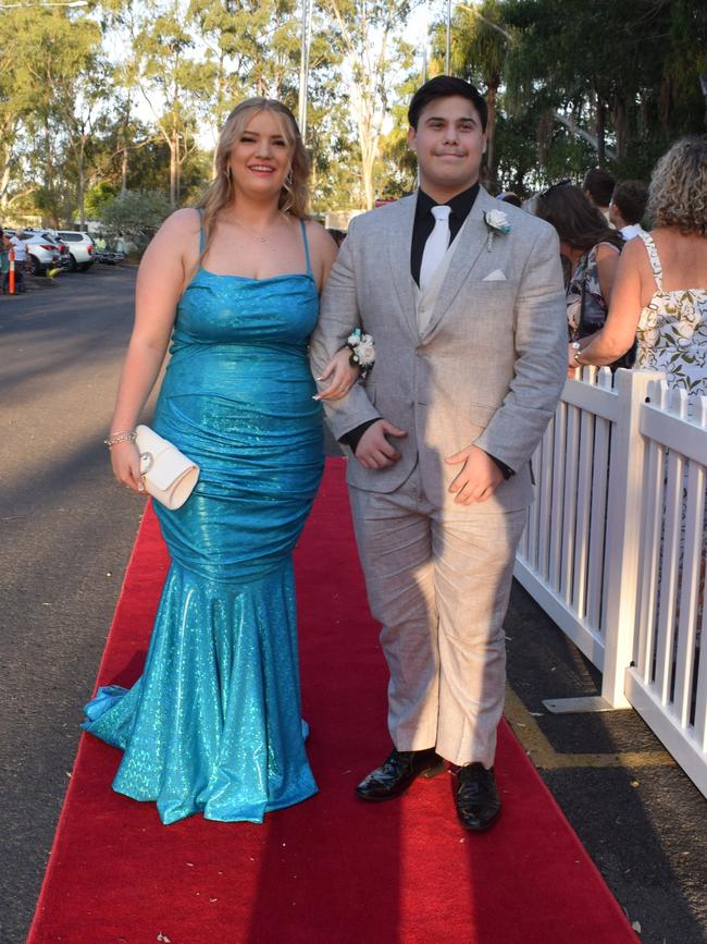 Angelina Swadling and Christopher Kapernick at the North Rockhampton High School Formal 2023.