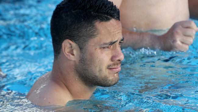 Jarryd Hayne has calf and neck injuries. Picture: Mike Batterham