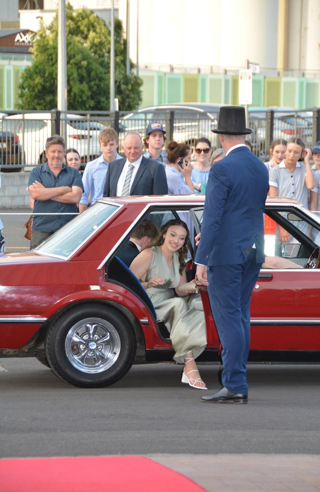 Toowoomba school formals. At the 2023 St Ursula's College formal is graduate Annalyse Seeto with her partner Matthew Maynard. Picture: Rhylea Millar