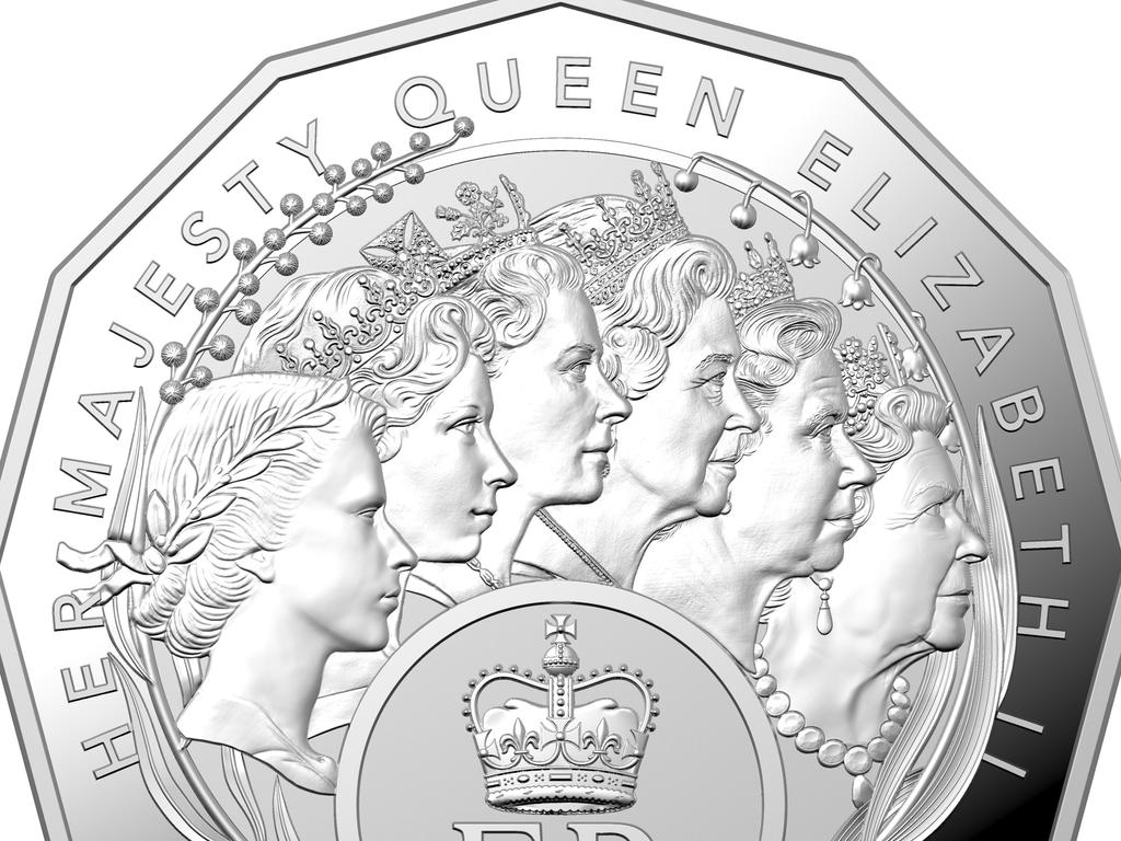 The coin commemorates the Queen's decades of service. Picture: Supplied / Royal Australian Mint
