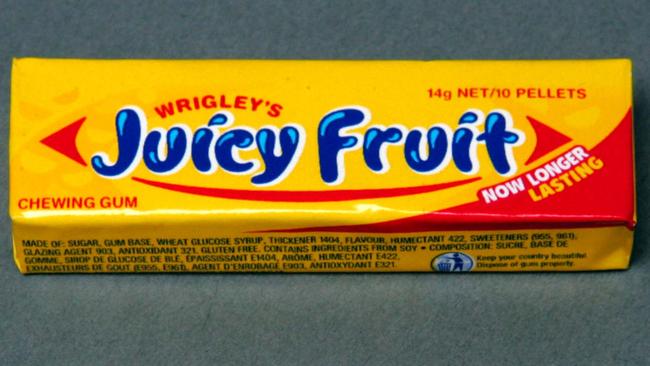 Wrigley's Juicy Fruit chewing gum, the first ever product to be scanned at a supermarket.
