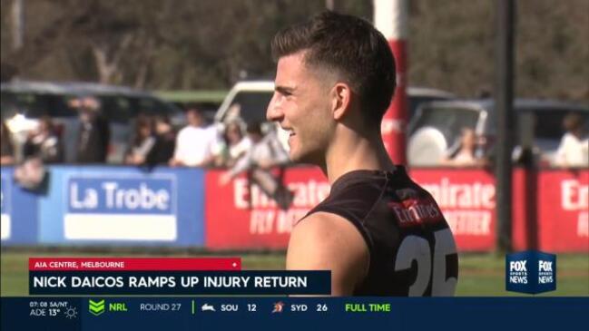 Collingwood’s Nick Daicos ramps up his return from a knee fracture