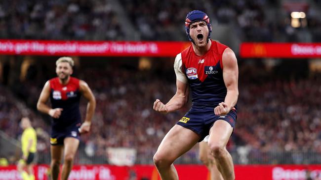 Angus Brayshaw got the party started. Photo by Dylan Burns/AFL Photos via Getty Images.