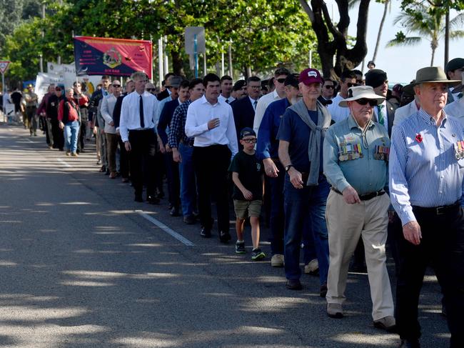 Anzac Day 2025. Strand parade in Townsville. Picture: Evan Morgan