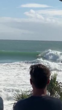 Ex-Tropical Cyclone Seth: Surfers hit water at Burleigh