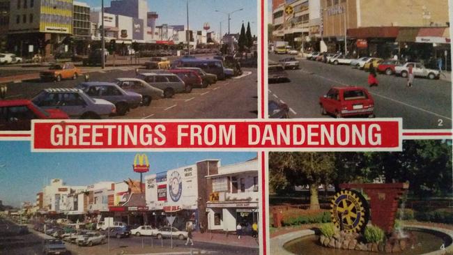 McDonald’s Lonsdale St (bottom left) and surrounds postcard. Picture: Old Dandenong/Facebook