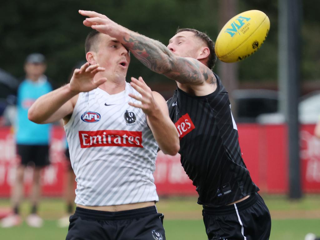 Tim Membrey spoils Charlie Dean during Saturday’s session. Picture: David Crosling