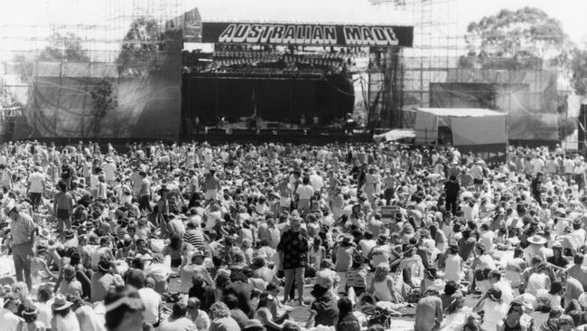 The Australian Made concert at Thebarton Oval on New Year's Day, 1987. Picture: Supplied