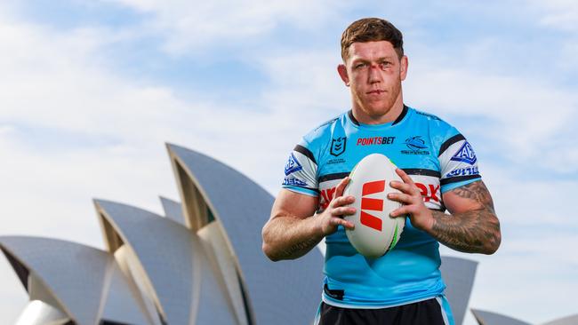 **EMBARGO DON'T USE CONTACT NICOLA AMOROS***Daily Telegraph. 09, September, 2024.Cronulla Sharks, Cameron McInnes, at the NRL Finals Launch, at Hickson Road Reserve, today.Picture: Justin Lloyd.