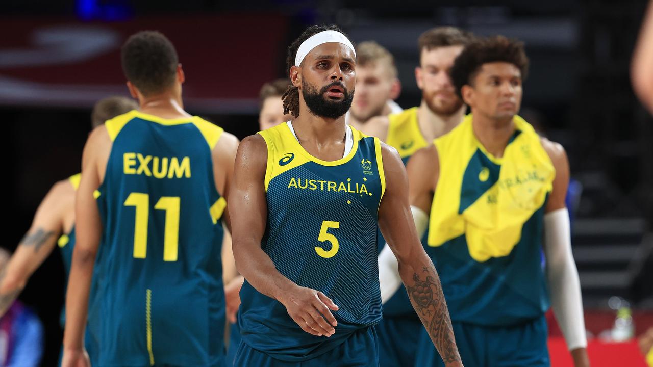 Patty Mills looks dejected after a rough game for the Boomers. Picture: Adam Head