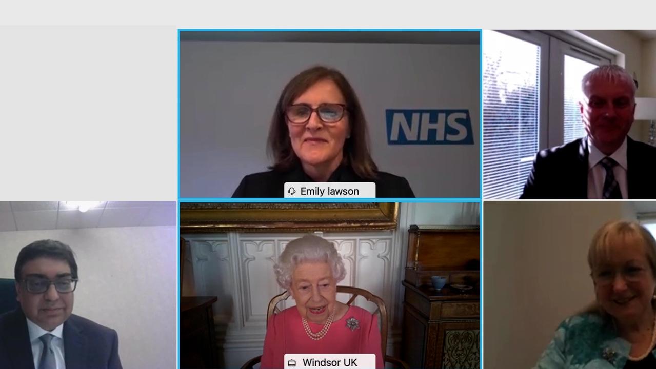 The Queen thanked health care staff involved in the vaccine program in Britain on a video call. The call included representatives from Scotland, Wales, England and North Ireland.