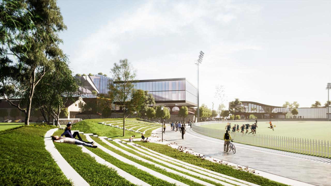 Artist Impressions of the Adelaide Crows proposed headquarters at the Brompton Gasworks site.