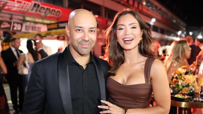 Kane Vato and Pia Muehlenbeck at the Supercars GC500 Party Under Palms on Pit Lane for Gold Coast at Large. Picture, Portia Large.