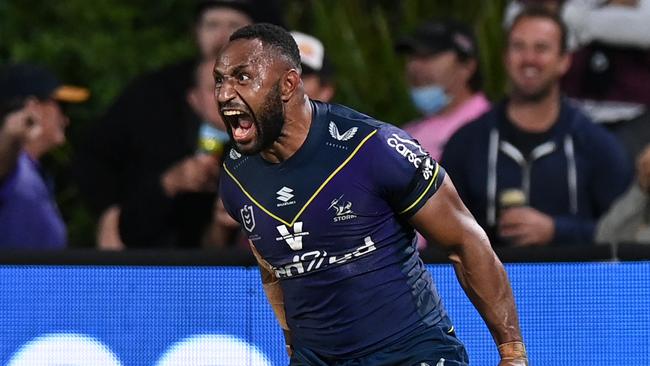 Olam roars after a try. Photo by Bradley Kanaris/Getty Images