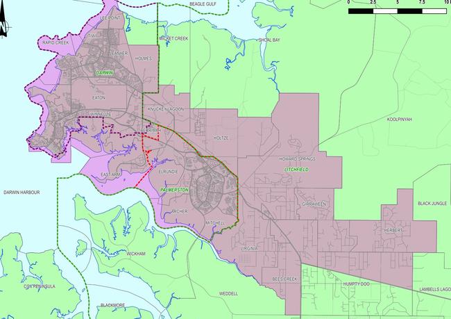 A map of the areas impacted by altered bottleshop operating hours. Picture: Supplied