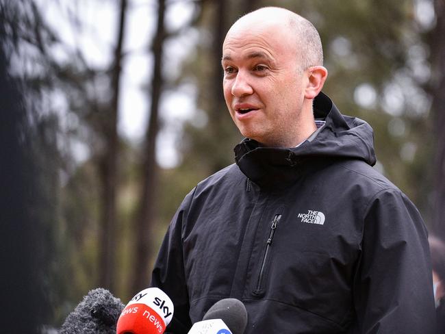 SYDNEY, AUSTRALIA - NewsWire Photos , September 26, 2021: Minister for Energy and Environment Matt Kean speaks at press conference in west Sydney.  Picture: NCA NewsWire / Flavio Brancaleone