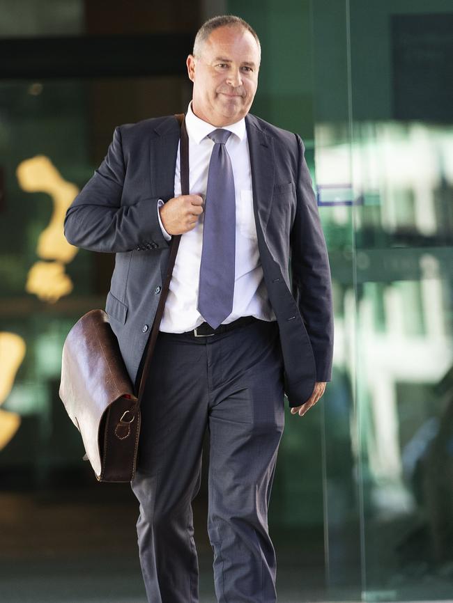 Andrew Crook leaves Brisbane Magistrates Court in November 2019. He was also last week cleared of all charges relating to the alleged kidnapping plot. Picture: Attila Csaszar.