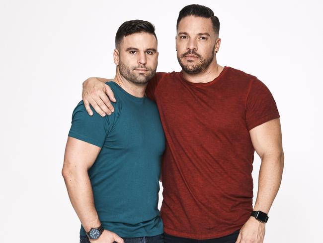 Chris (right), pictured with his fiance Grant had hoped his parents would overcome their homophobia and attend their wedding. Picture: Channel 7