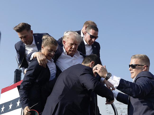 Donald Trump praised the female Secret Service agent for her “bravery”. Picture: Getty Images via AFP