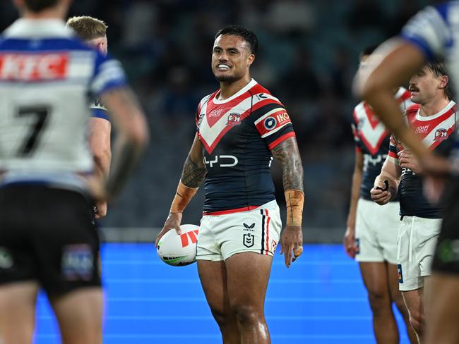 Spencer Leniu is not one to shy away from confrontation. Picture: NRL Photos