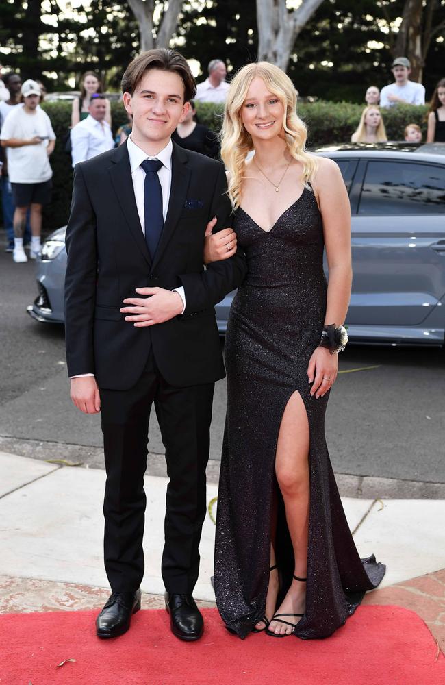 Ben Boland and Ella Sloan at Centenary Heights State High School formal. Picture; Patrick Woods.