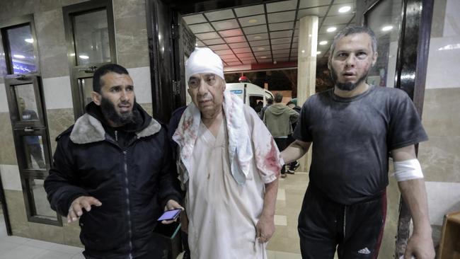 Palestinians injured in air strikes arrive at Nasser Medical Hospital on November 18, 2023 in Khan Yunis, Gaza. Picture: Getty