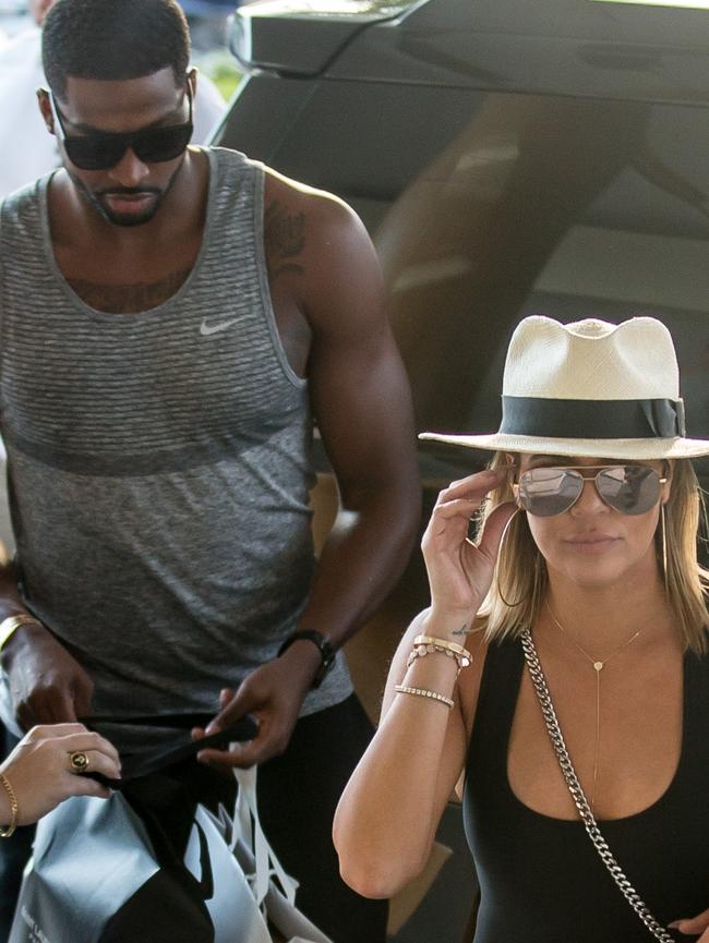 Khloe Kardashian and new boyfriend Tristan Thompson. Picture: Splash