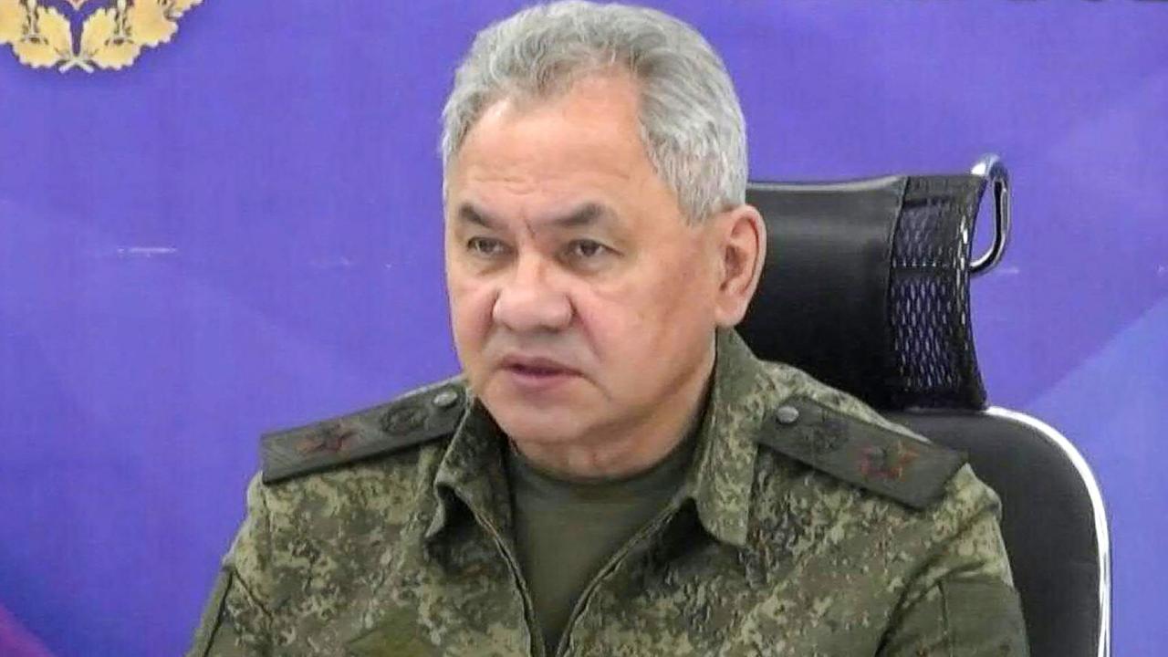 Russia's Defence Minister Sergei Shoigu speaks from an undisclosed location on Russian state television, his first public appearance since a failed mutiny by Wagner forces. Picture: Russian Defence Ministry/AFP