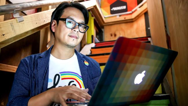 Tony Lee has personally experienced hate over the internet because of his sexual identity. Picture: Tim Carrafa