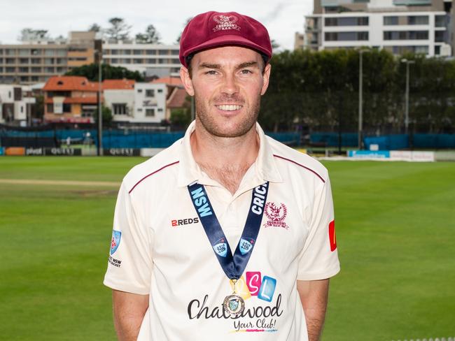 Tym Crawford, Gordon, NSW Premier Cricket, OÃ¢â¬â¢Reilly Medal Winner for First Grade Player of the Year, 2023-24. Supplied: Cricket NSW