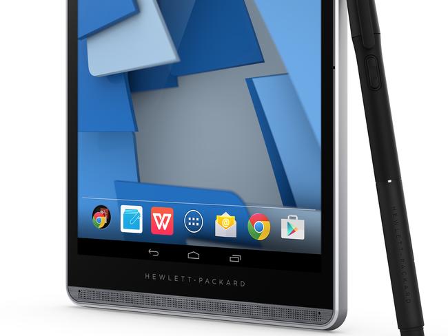 HP Pro Slate 8 Tablet, Left facing with HP Duet Pen