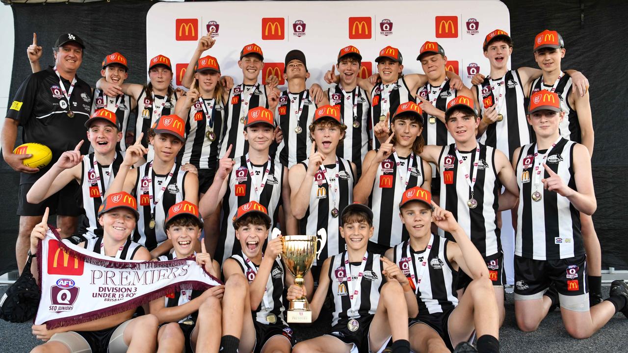 Sherwood Magpies won the grand final in the Under 15 Boys Div 3 competition for SEQJ. Picture: Supplied