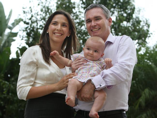 Happier times, Thomson and his wife Zoe with their first child Matilda.