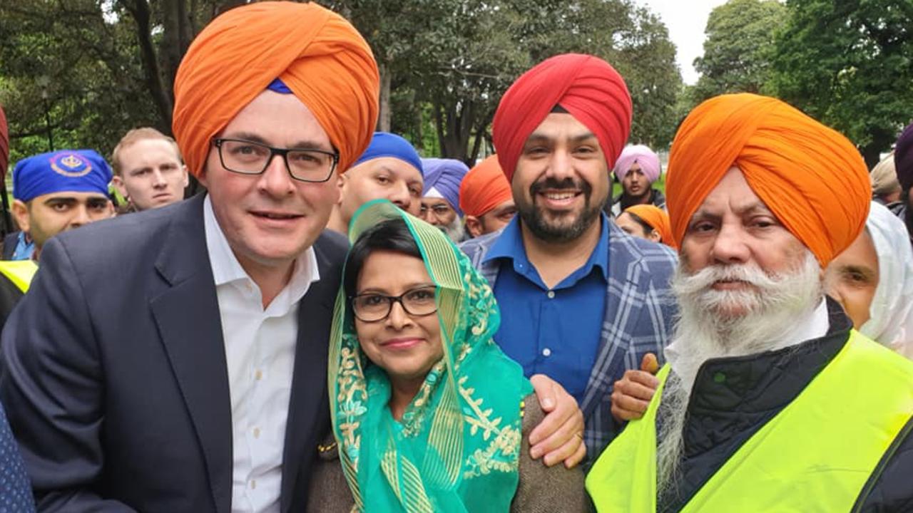 Kaushaliya Vaghela with Premier Daniel Andrews. Picture: Supplied