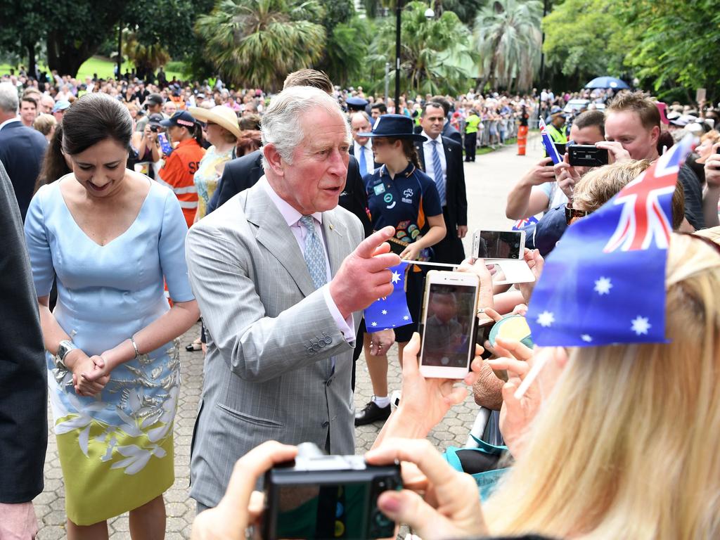 Then-Prince Charles in Brisbane in early 2018. Picture: AFP Photo/Pool/Dan Peled