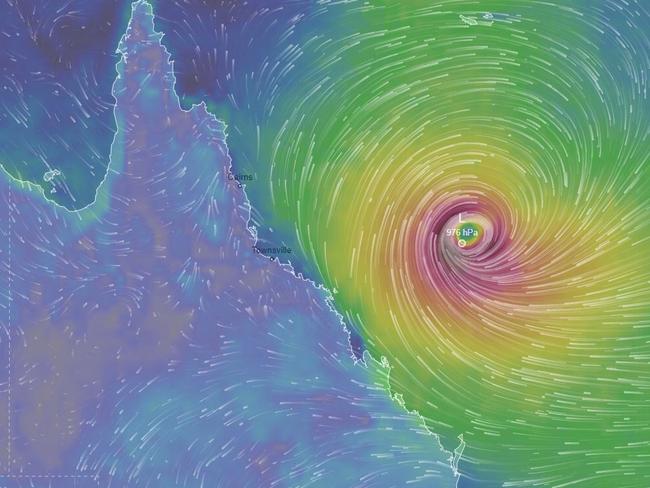 A cyclone could form in the Coral Sea off the Queensland coast next week. Picture: Ventusky