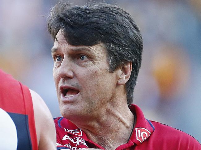 Hawthorn v Melbourne Paul Roos & Jake Spencer 1/4 time Picture:Wayne Ludbey