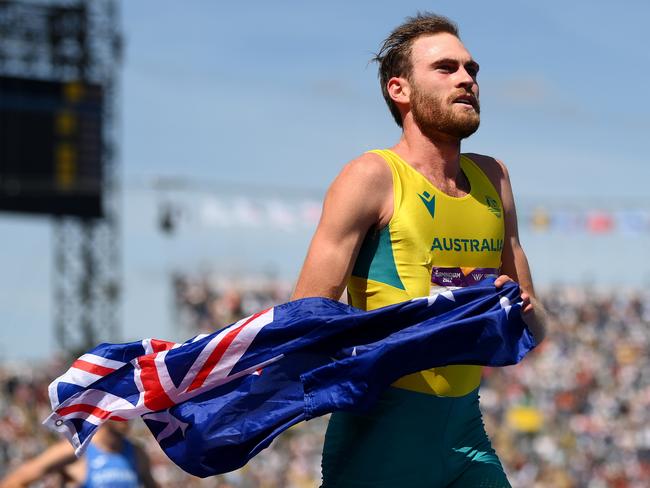 Oliver Hoare’s epic victory lap lasted an eternity — and everyone loved it. Picture: Getty Images