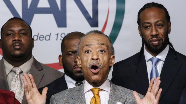 Rev. Al Sharpton speaks during a press conference next to Civil Rights Leaders at National Action Network in Harlem following a grand jury decision not to indict a New York City police officer in the death of Eric Garner. Photo: