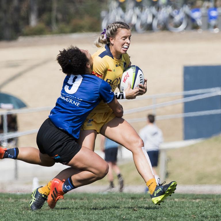 Action from the opening weekend of the Aon Rugby Sevens. Picture: CAVAN FLYNN