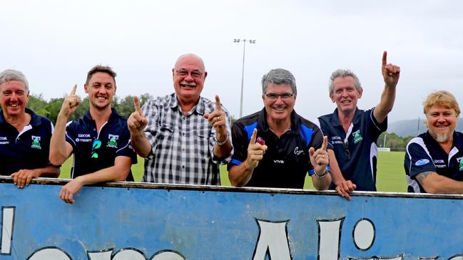 John Cameron, Josh Lea, MP Warren Entsch, AFL Cairns president Gary Young, Port Douglas president Barry Lea and Chris Bradsworth. IMAGE: Gizelle Ghidella.