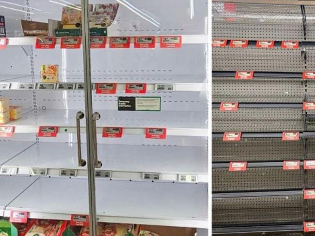 Shelves have started to appear quite empty in Victoria, South Australia and NSW. Picture: Facebook