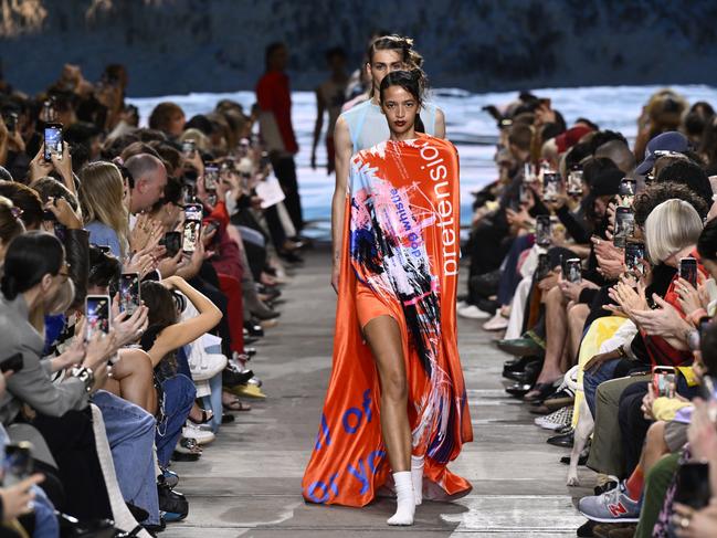 SYDNEY, AUSTRALIA - MAY 15: A model walks the runway during the Alix Higgins show during Australian Fashion Week Presented By Pandora 2024 at Carriageworks on May 15, 2024 in Sydney, Australia. (Photo by Stefan Gosatti/Getty Images for AFW)