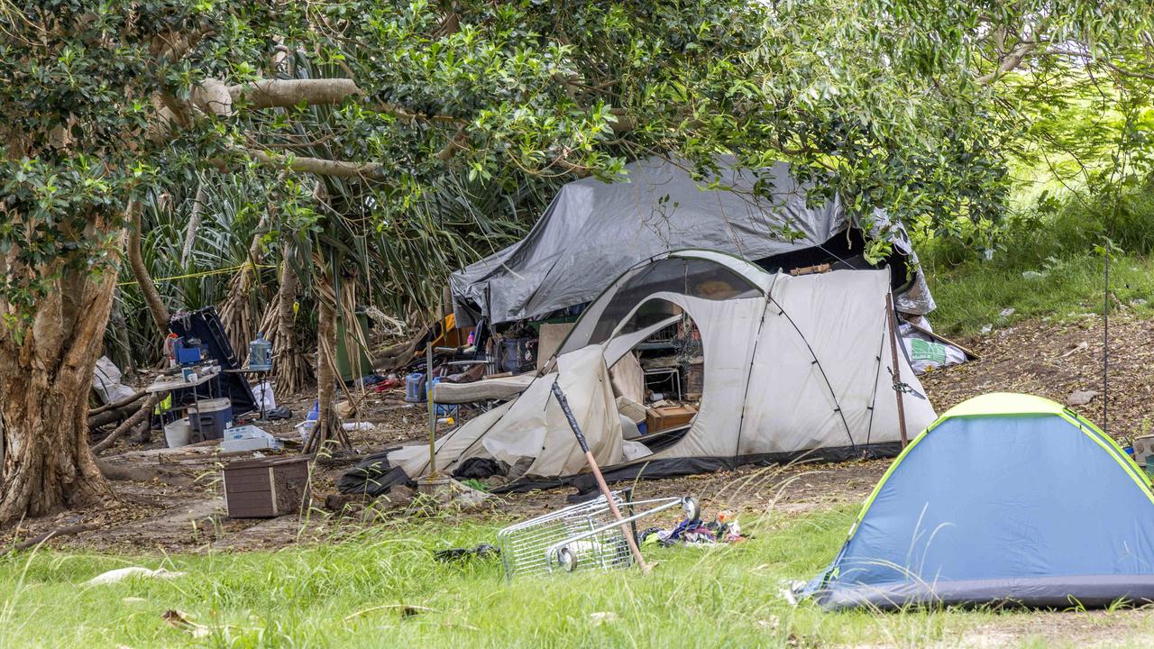 Tents at Woody Point on December 30. Picture: Richard Walker