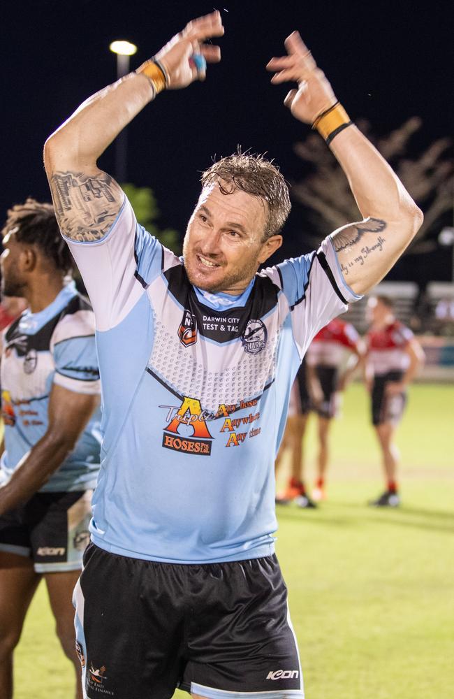 Brent Crisp as Northern Sharks take on Litchfield Bears in the 2023 NRL NT grand final. Picture: Pema Tamang Pakhrin