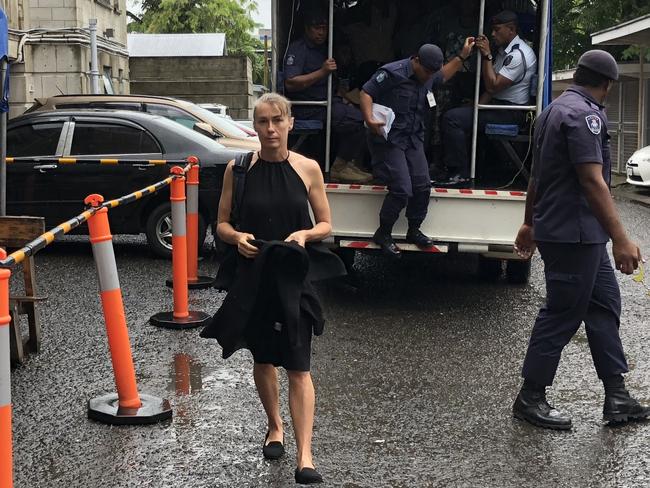 Yvette Nikolic arriving at the Suva Court House for their third trial hearing. Picture: Varanisese Bolatagane/ News Corp Australia