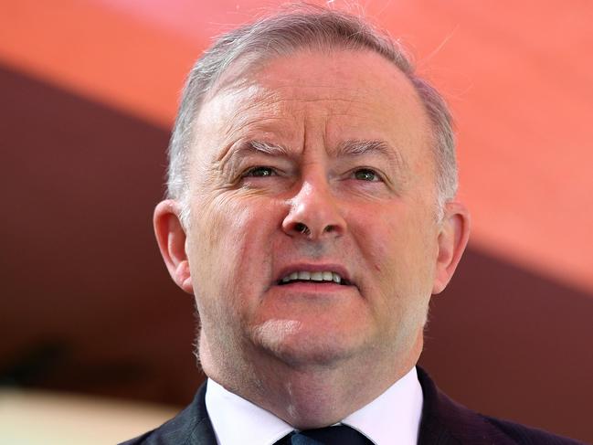 SYDNEY, AUSTRALIA - NCA NewsWire Photos OCTOBER, 23, 2020: Leader of the Opposition Anthony Albanese speaks to the media during a doorstop at Little Academy Early Learning Childcare Centre in Strathfield, Sydney. Picture: NCA NewsWire/Bianca De Marchi