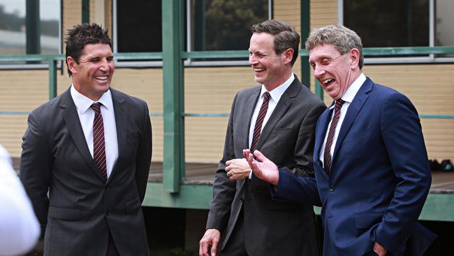 Barrett, Chairman Scott Penn and CEO Lyall Gorman at their Narrabeen headquarters. Picture: Adam Yip